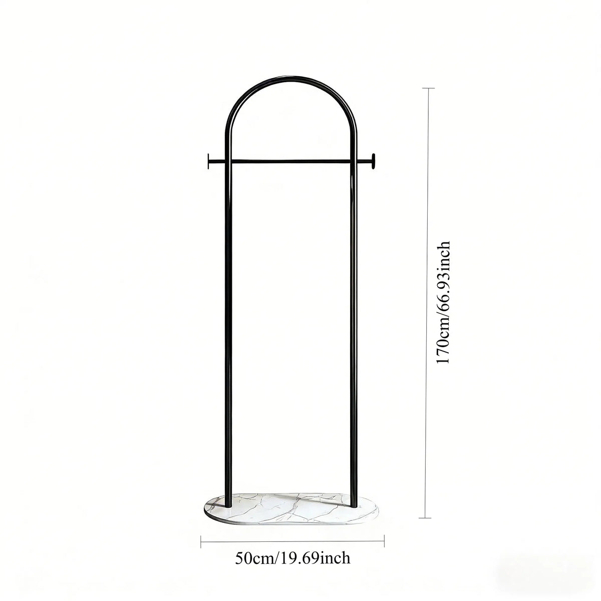 Clothing Rack, Golden Metal Freestanding Heavy Duty Clothes Rack with Marble Base - view 9