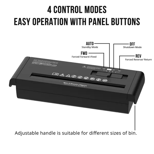 Small Paper Shredder For Home, 6 Sheet Strip Cut Paper Shredder Without Basket - view 5