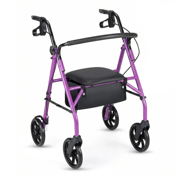 2-in-1 Rollator Walker With Seat (Purple), 8-Inch Large Wheels & Versatile Braking System, Adjustable Height - view 5