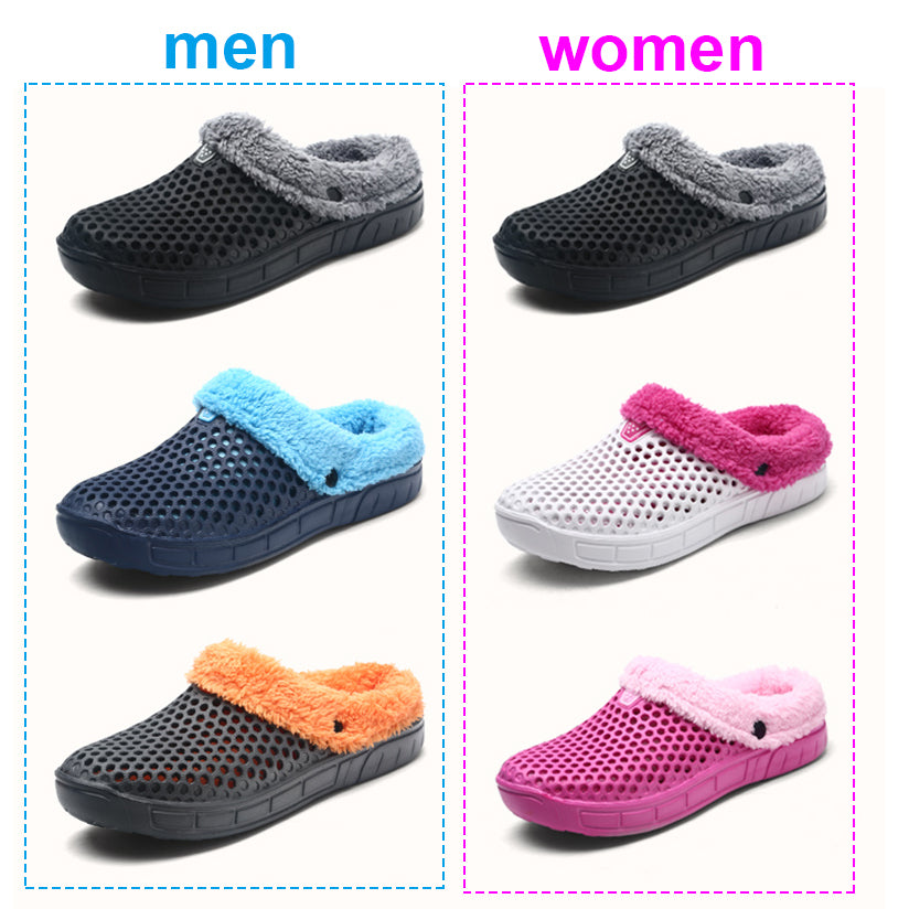 Fuzzy Plush Garden Clogs Mules Slippers Home Indoor Couple Slippers - view 6