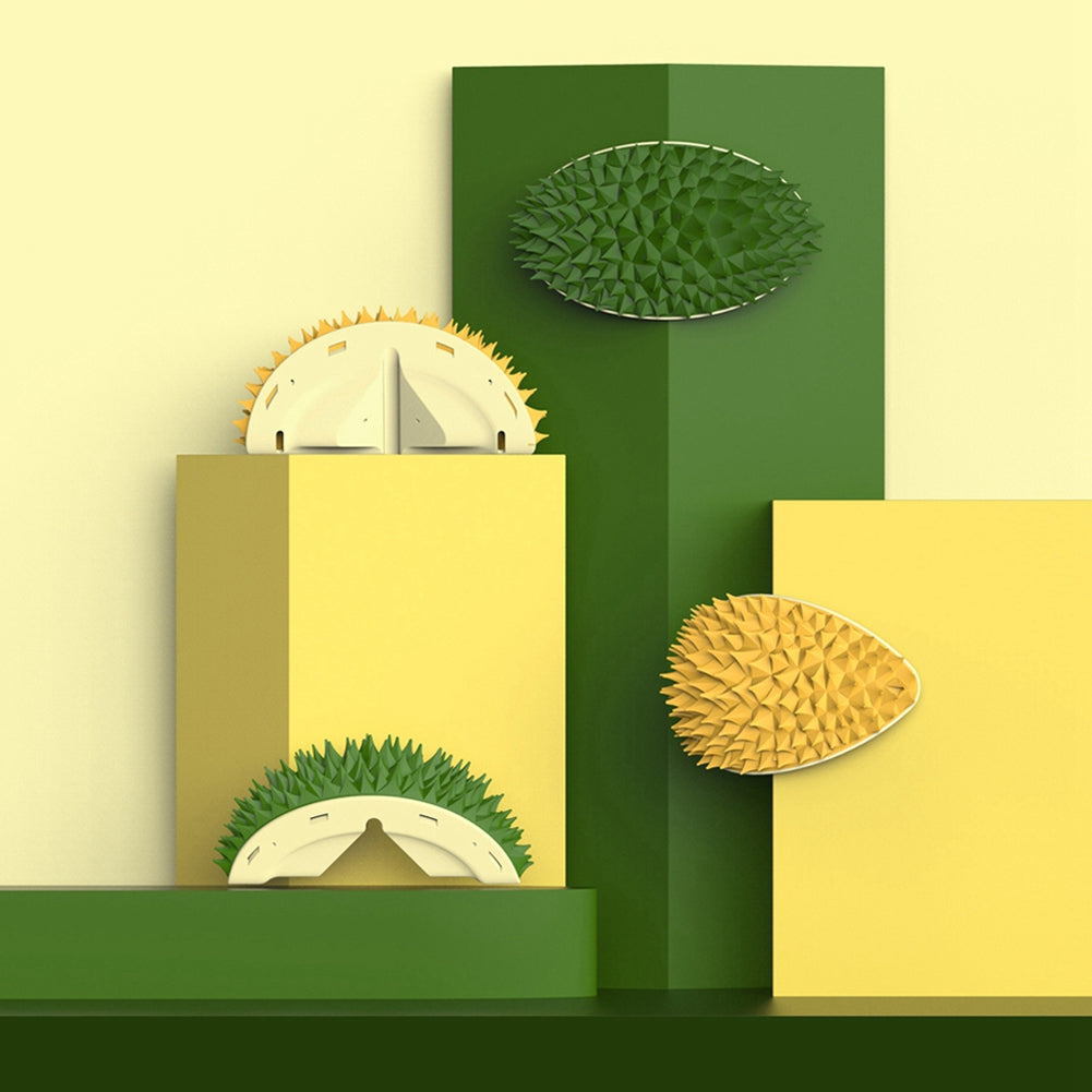 Durian Cat Brush, Dog Cat Self Groomer, Wall Corner Scratcher Massage Combs Durian Shape Molars Eat Slowly Toys - view 10