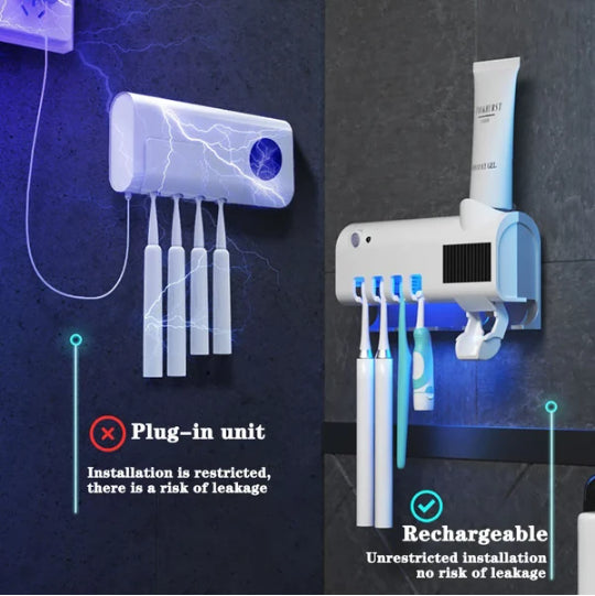 UV Light Sterilizer Toothbrush Holder Cleaner & Automatic Toothpaste Dispenser - view 7