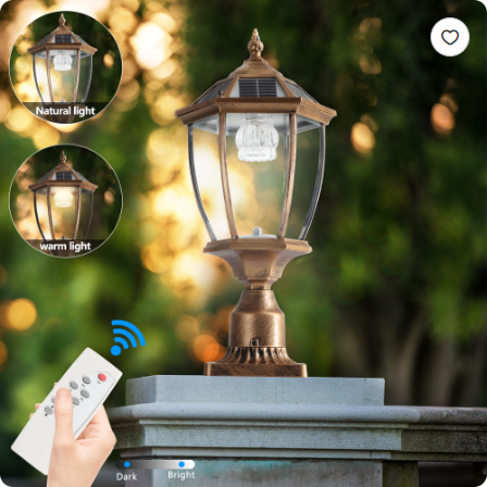 20 Golden Solar Powered LED Outdoor Lantern, Vintage Garden Light With Elegant Glass Design For Pathways, Yards - view 10