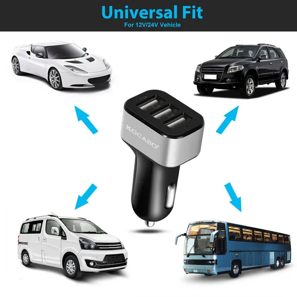 USB Car Charger 30W 5.5A 3 USB Port Cigarette Lighter Charger Adapter - view 5