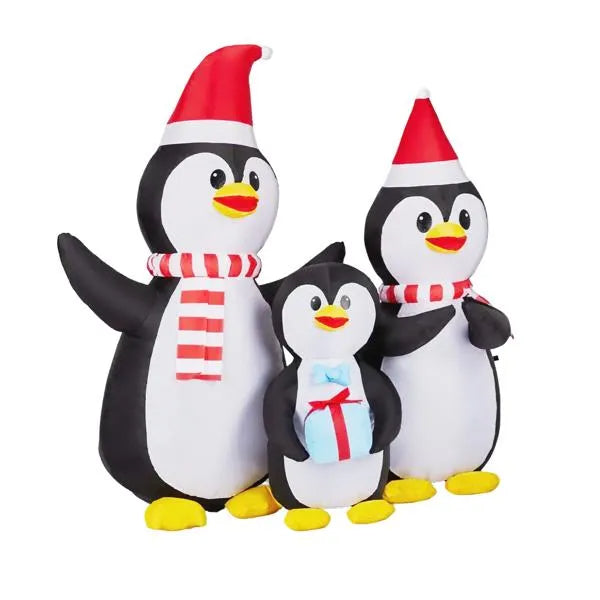 6FT Lighted Christmas Inflatable Decoration, Inflatable Penguin Family - view 10