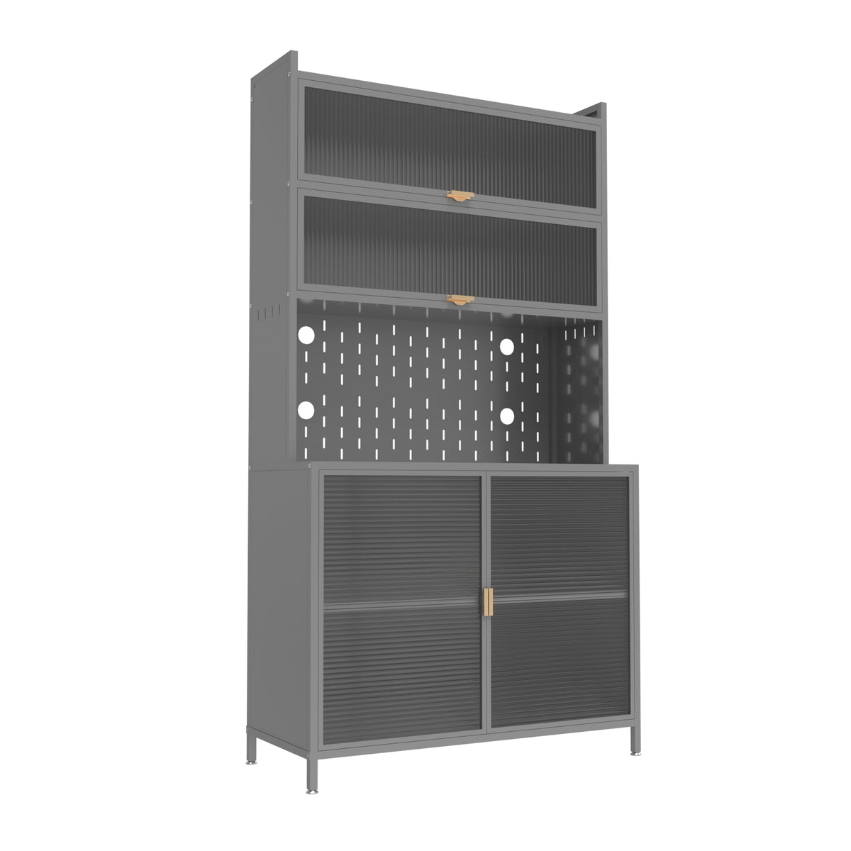 73'' Tall Kitchen Pantry Cabinet, 6 Level Flip Door With Pegboard Spacious - view 10