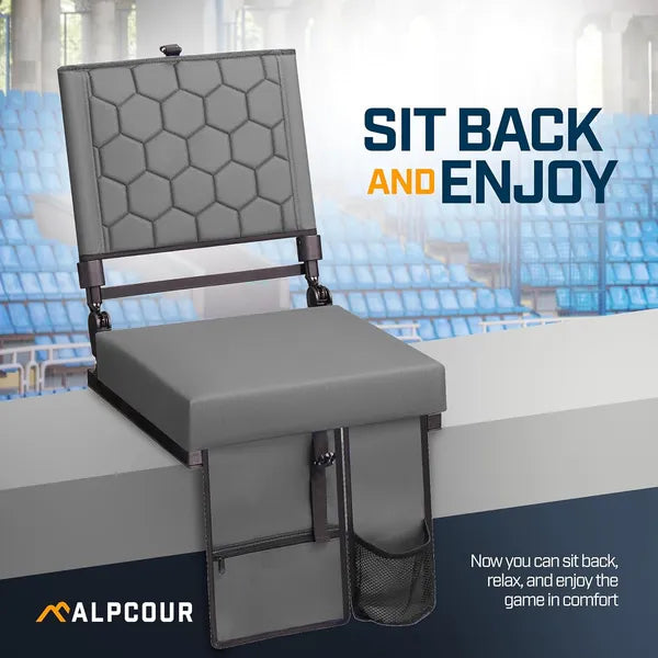 Alpcour Folding Reclining Stadium Seat With Back Support For Bleachers - view 5