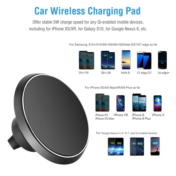 Qi Wireless Car Charger Magnetic Car Phone Charger 5W Charging Pad Air Vent Phone Mount Holder - view 5