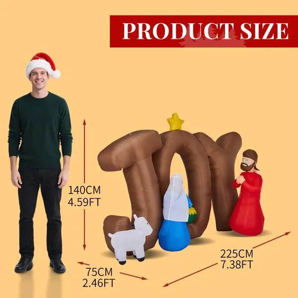 7.5FT Lighted Christmas Inflatable Decoration, Inflatable Nativity Scene With JOY Sign - view 10