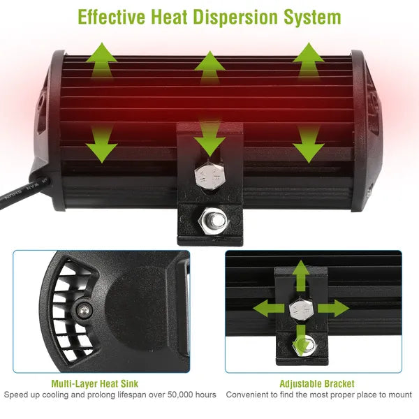 7in LED Light Bar 120W 12000LM LED Work Light Pods Offroad Driving Lights IP67 Waterproof Fog Light Spot Flood Beam - view 5