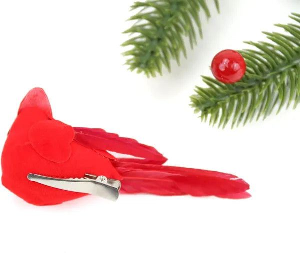 12 Pcs Cardinal Birds For Crafts, Mini Cardinal Clip On Christmas Tree Ornaments Artificial Red Birds Decorations - view 5