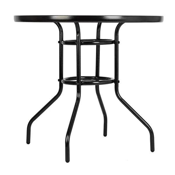 Outdoor Dining Table Round Toughened Glass Table Yard Garden Glass Table() - view 5