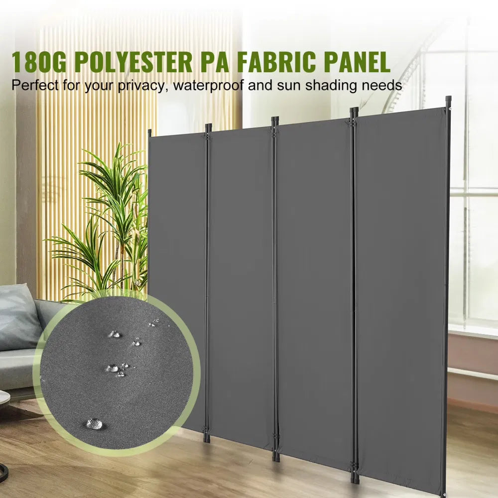 4-Panel Room Divider, Foldable Privacy Shields, Cloth Segregation Screens for Workspace, Sleeping Area, Meal Space - view 6