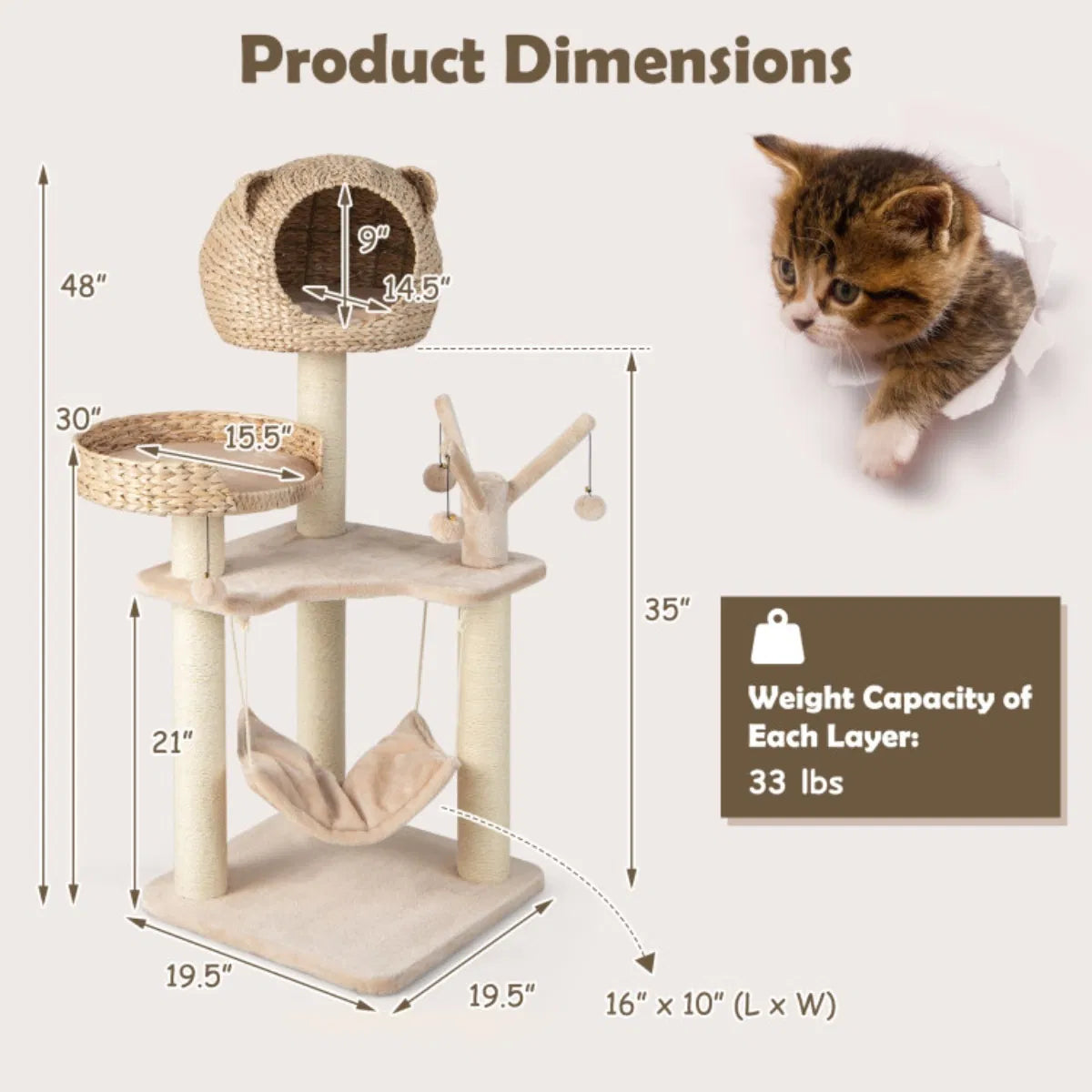 Five-story Cat Tree with Hammock - view 8