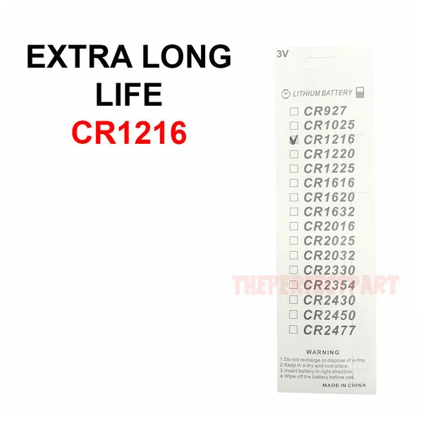 5 PCS New Lithium Battery 3V CR1216 CR 1216 Button Cell Watch Calculator Long - view 2
