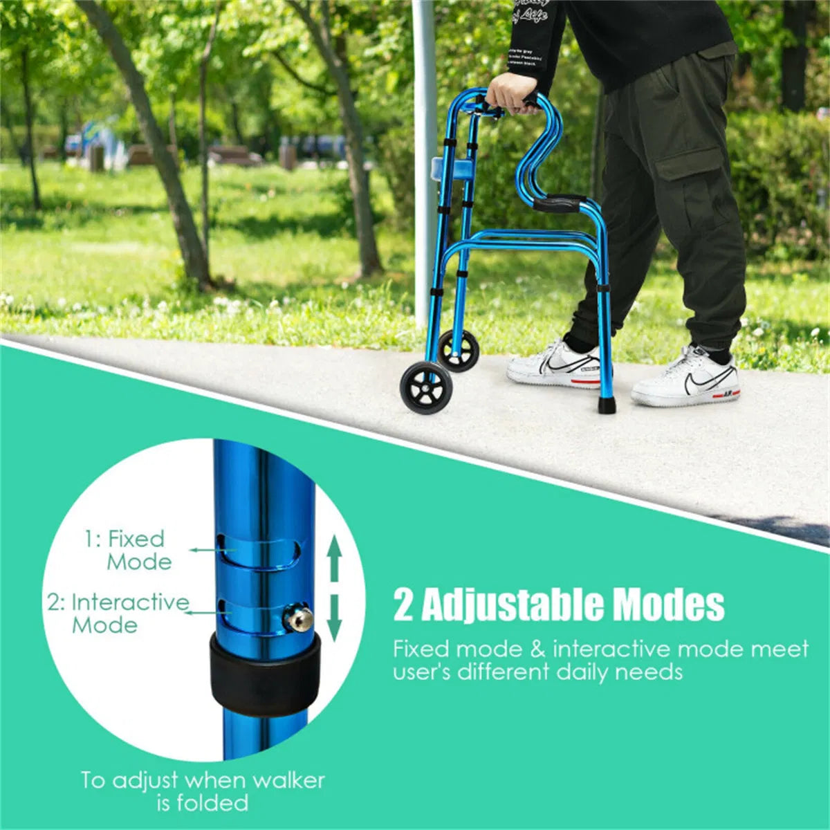 Blue Walking Aid Foldable - view 8