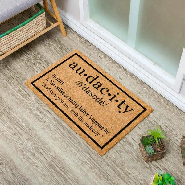 Heavy Duty Natural Coir Welcome Doormat For Front Porch Entryway, Non-Slip Durable Outdoor Mat With Funny Housewarming - view 5