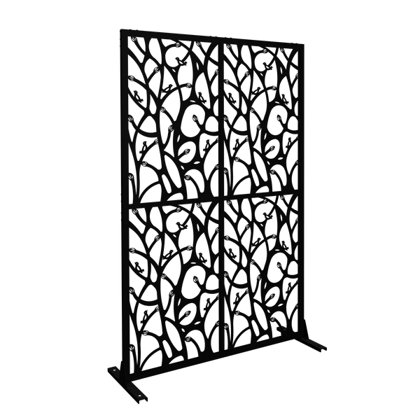 Metal Privacy Screens W3.8Ft X H6Ft Outdoor And Indoor Divider With Free Standing Decorative Privacy Screen For Balcony - view 5