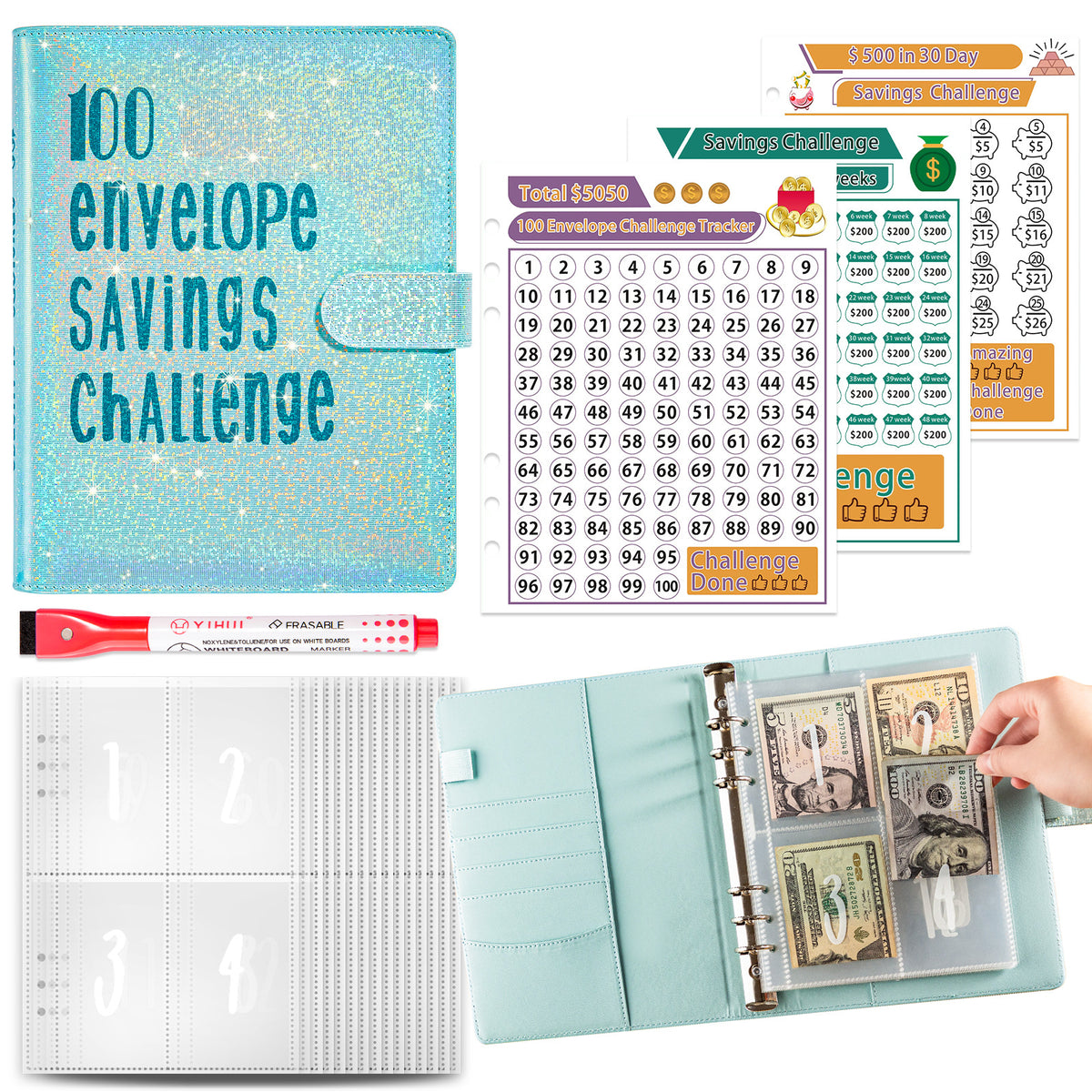 5A Money Saving Challenge Planner - view 9