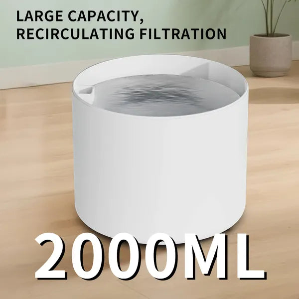 2500ML USB Round Pet Water Fountain, Automatic Cat Water Dispenser With Circulating Pump, Detachable For Easy Cleaning - view 6
