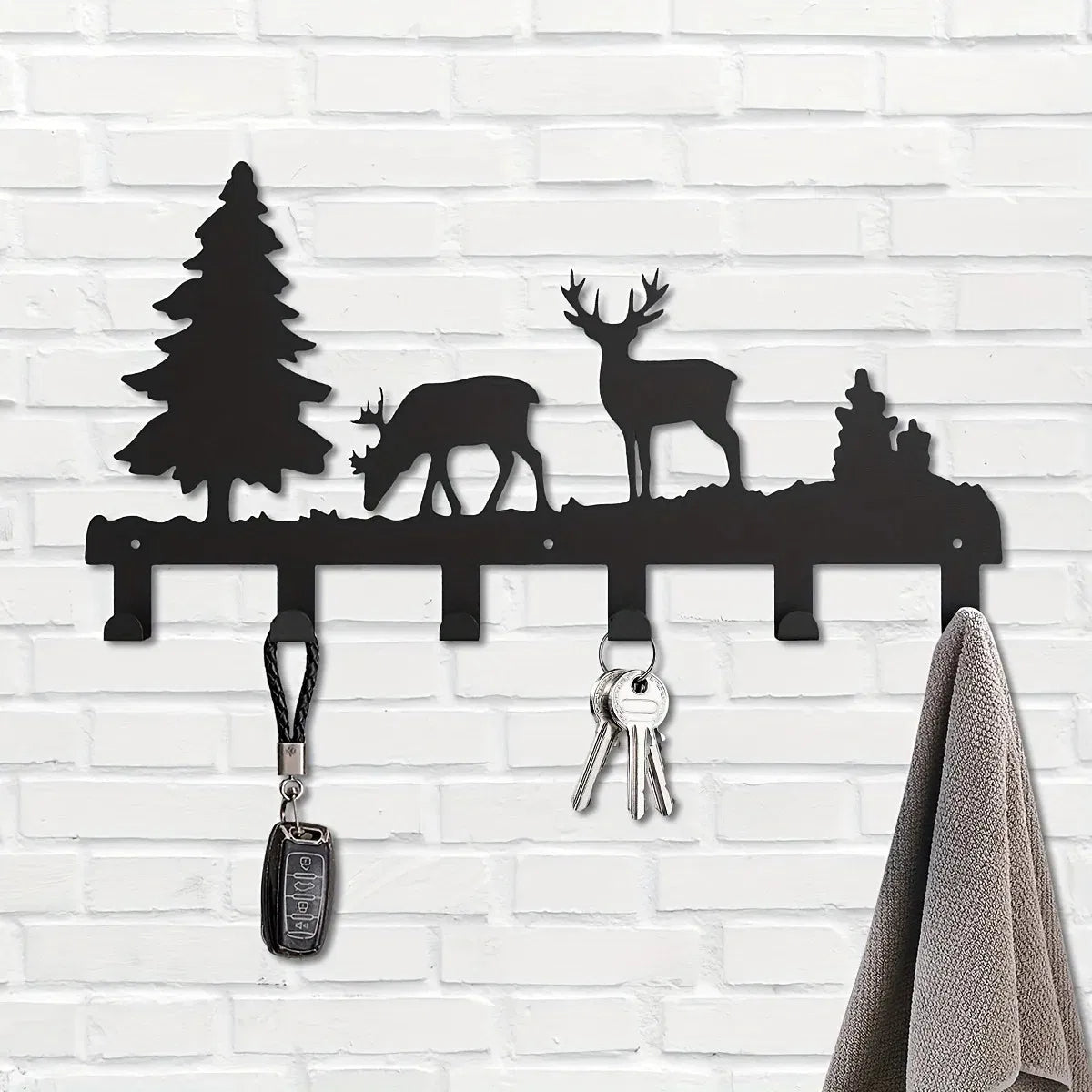 Matte Black Wall Hooks Heavy Duty Adhesive Mount for Entryway Bathroom Kitchen Storage Organization - view 8
