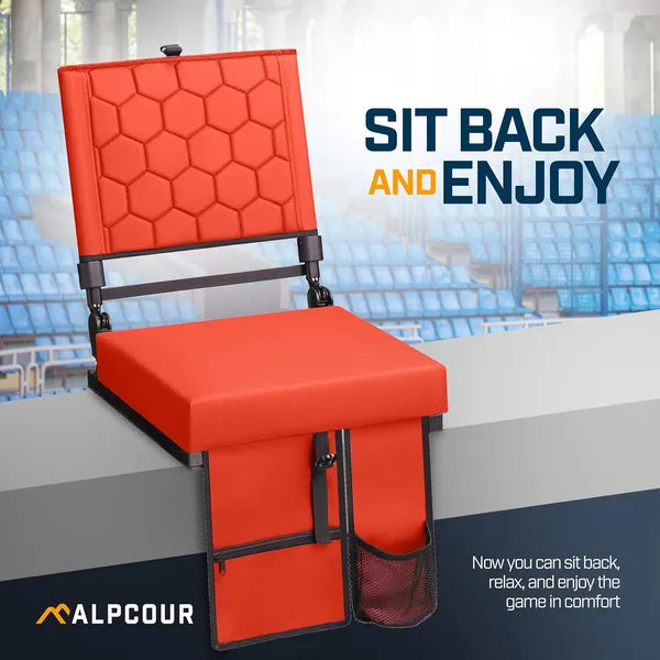 Alpcour Folding Reclining Stadium Seat With Back Support For Bleachers - view 6