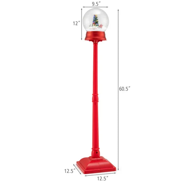 5 Ft Christmas Streetlamp Decor: 360° Rotating Santa/Snowman/Tree, 15 Colorful LEDs, 8 Tunes, 2 Modes (Stand/Tabletop) - view 5