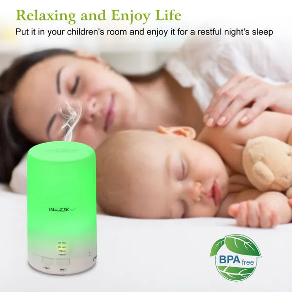 Mini Cool Mist Humidifier Ultrasonic Aroma Essential Oil Diffuser With 7 Color LED Lights 4 Timer Settings - view 5