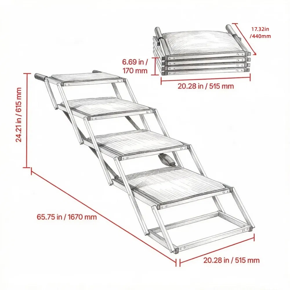 Pet Stairs with Adjustable Height for Outdoor - view 5