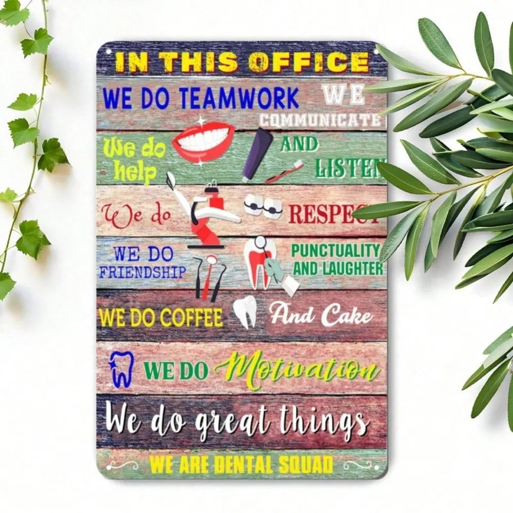 Dental Squad Vintage Metal Tin Sign 8x12 Inch, Inspirational Teamwork Quotes Wall Art - view 6