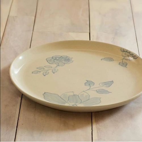 Off-White Round Ceramic Printed Dinner Plate Elegant Dining Plate For Every Meal- Dia - view 5