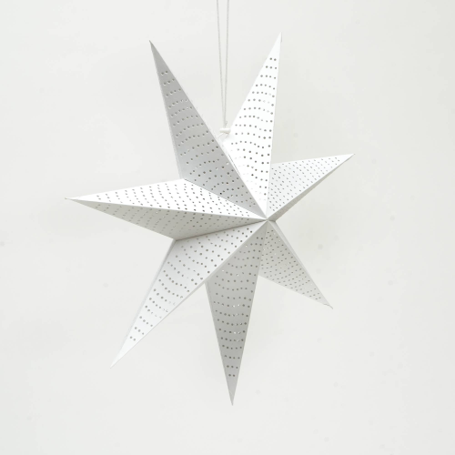 Handmade Paper Star 46 Cm Dia - White-Festive Decor - view 6