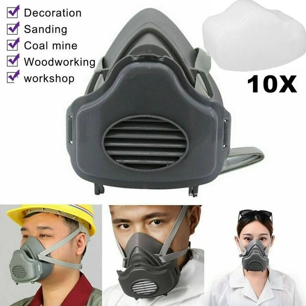 Premium Dust Respirator Mask With 10 Replaceable Filters For Industrial Protect - view 5