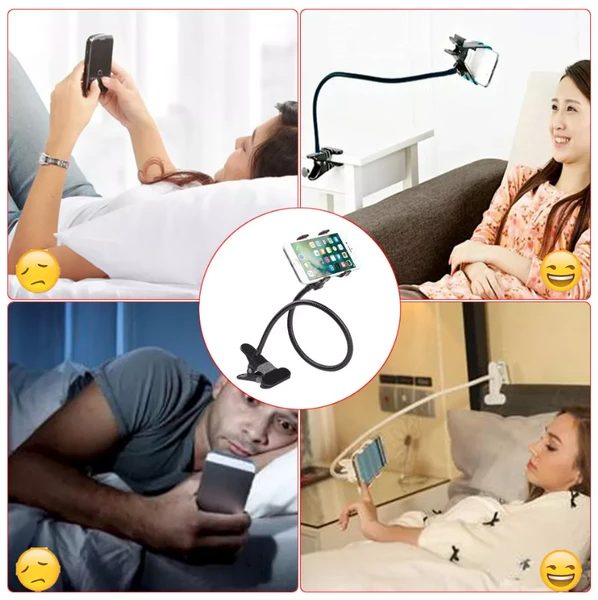 Universal Lazy Mobile Phone Gooseneck Stand Holder Flexible Bed Desk Table Clip - view 6