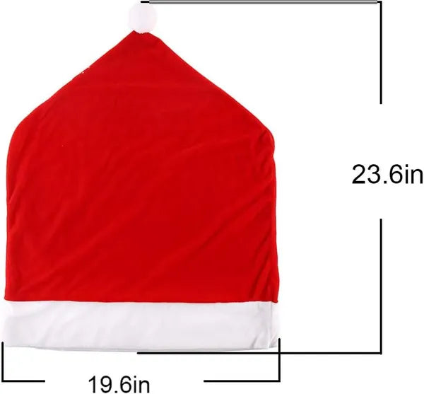 4pcs Christmas Chair Covers,Santa Hat Chair Back Cover Xmas Slipcover For Christmas Dinning Room Home Decoration Supply - view 5