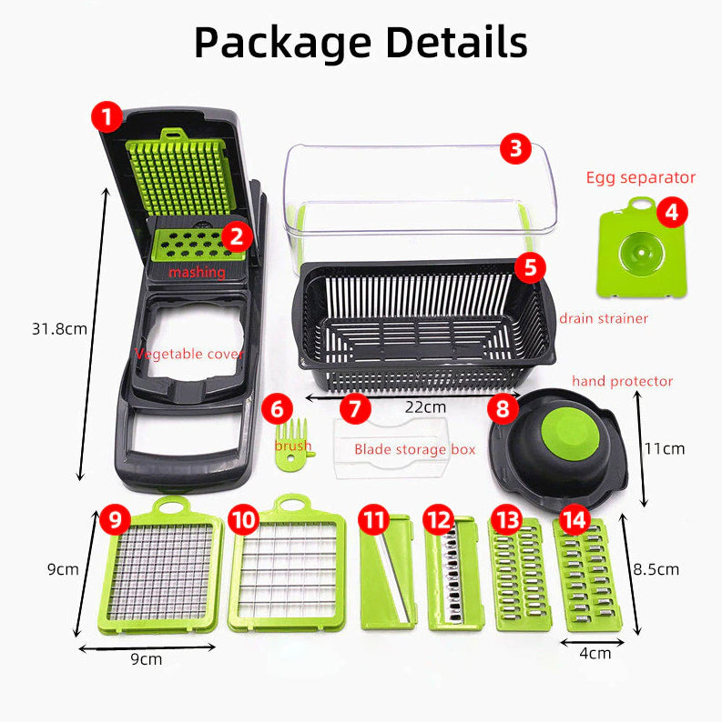 15-In-1 Vegetable Fruit Chopper Cutter Food Onion Veggie Dicer Slicer Kitchen - view 10