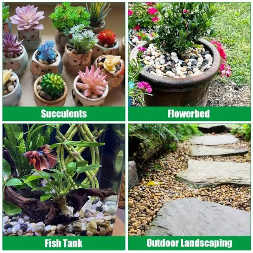 38lbs Decorative Garden Stone Outdoor Landscaping, Walkways, Yard, 1-3 Inch Large Polished River Rocks For Plants Pots - view 6
