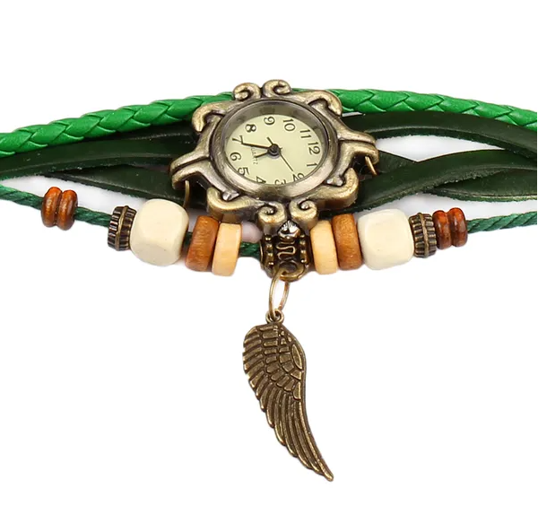Beautiful Bohemian Style Retro Handmade Leather Angel Wing Women's Watches - view 4