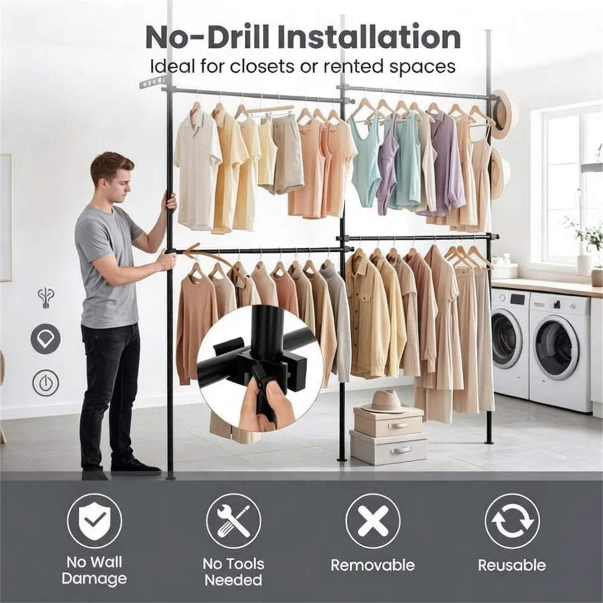 Clothing Supplies with Non-Slip 102.5 Inches - view 10