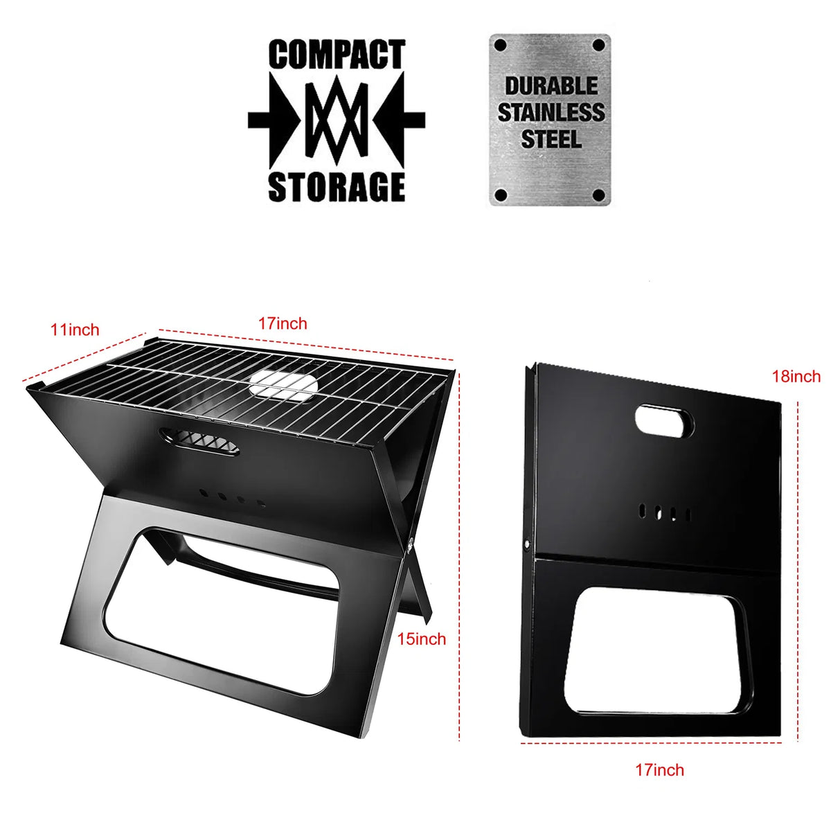 Foldable BBQ Grill Portable BBQ Barbecue Grill Camping Garden Outdoor Travel For Camping Picnic RV Travel - view 7