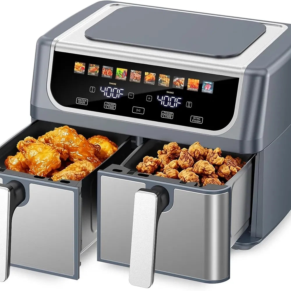 9.5 Quart Large Dual Basket Air Fryer With Double Basket, Independent Temp Control & Sync Mode, 10 Presets - view 7