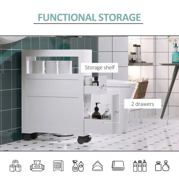 Bathroom Side Storage Cabinet - White - view 10