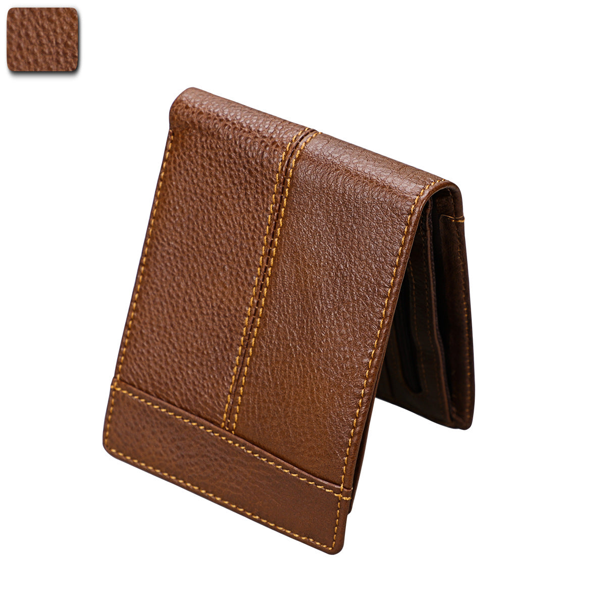 Rfid Crazy Horse Leather Short Wallet - view 6