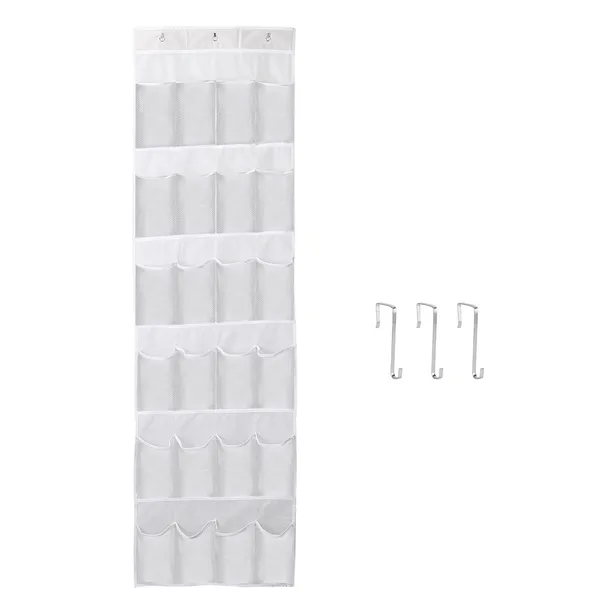 1Pc Over The Door Shoes Rack 24-Pocket Crystal Clear Organizer - view 5