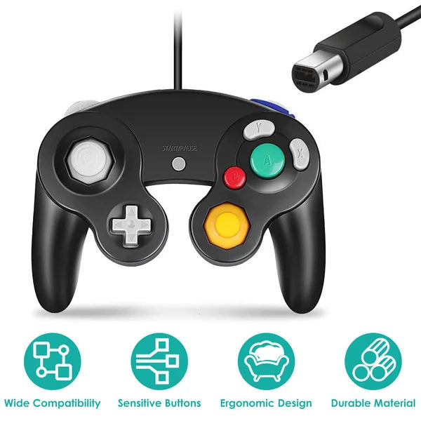 Shock Wired Game Controller Gamepad Compatible With Nintendo Wii Gamecube - view 5