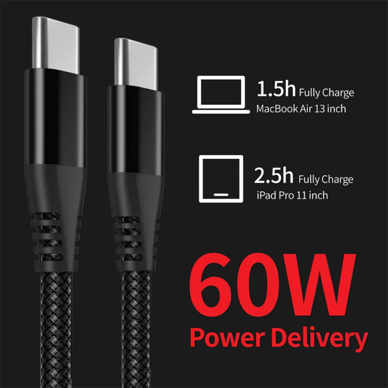 Braided USB C Type-C Fast Charging Data SYNC Charger Cable Cord - view 6
