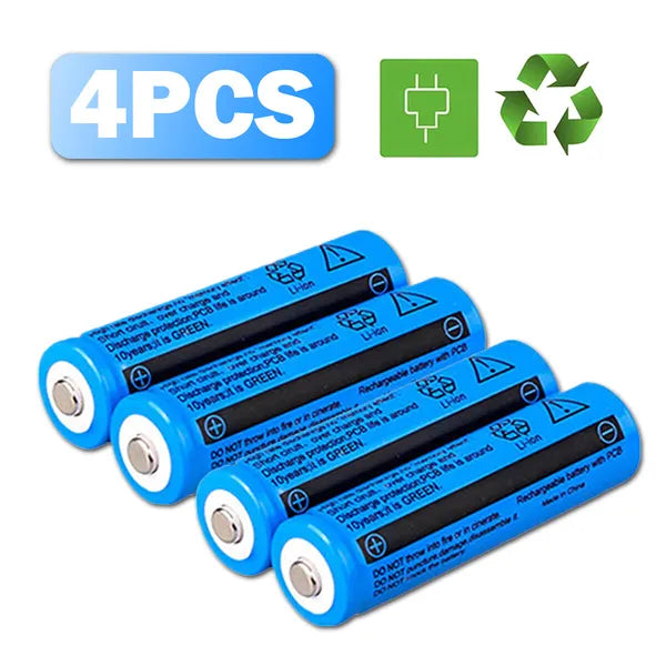 Rechargeable Li-Ion Button Top Batteries 3000mAh Multipurpose Battery 3.7V & USB Charger For Torch Laser - view 7