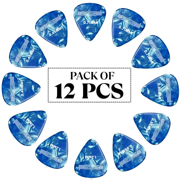 5 Core Guitar Picks 12 Piece Celluloid Light Medium Heavy Extra Heavy For Acoustic Electric Guitars - view 10