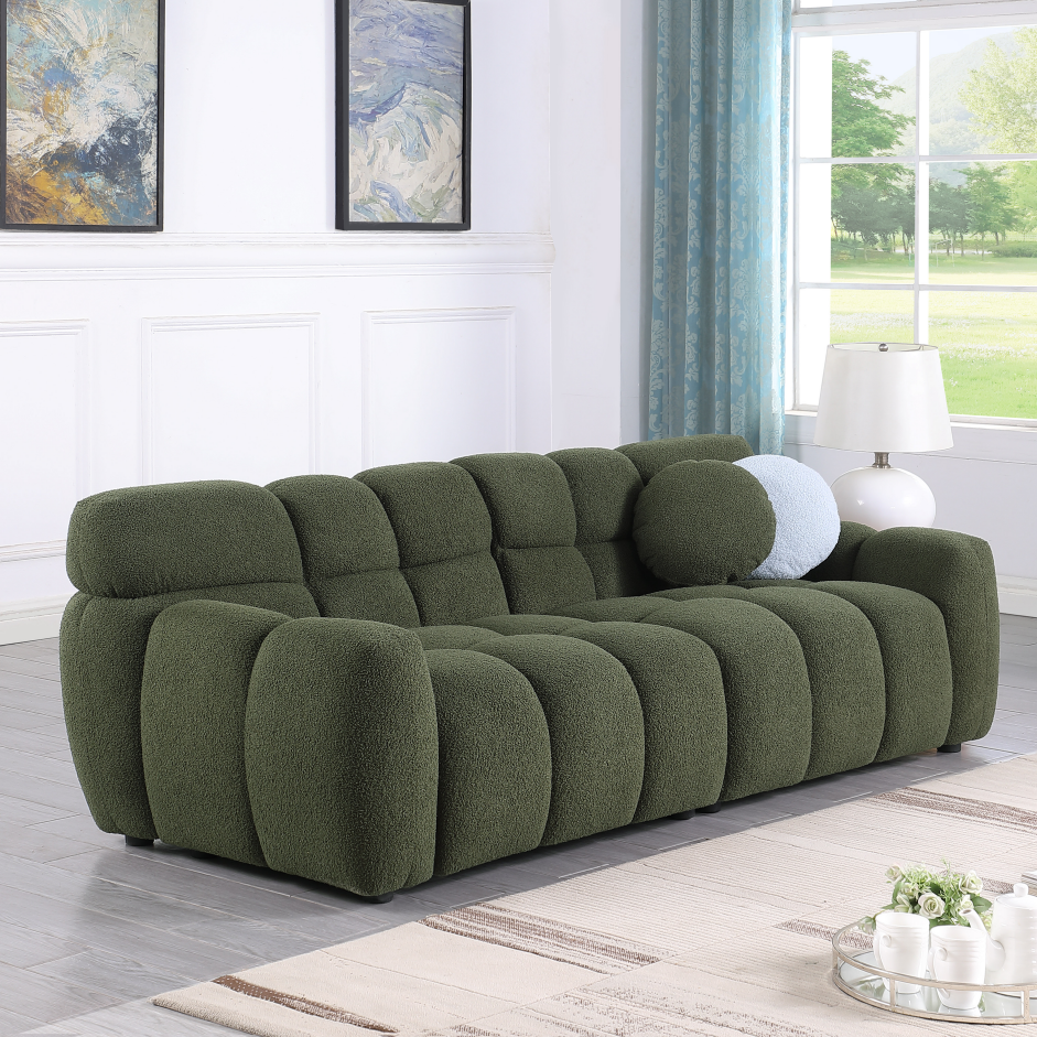 87.4 Length,35.83inch Deepth,human Body Structure For USA People, Marshmallow Sofa,boucle Sofa,3 Seater - view 8
