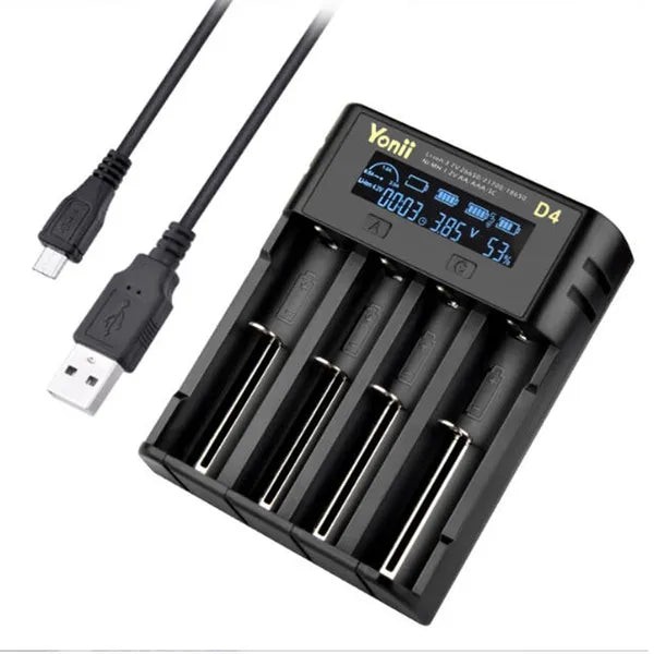 YONII 4-Slot USB LCD Smart Battery Charger For NiMH Li-ion SC/F6 AA AAA Batteries, 2025 - view 5